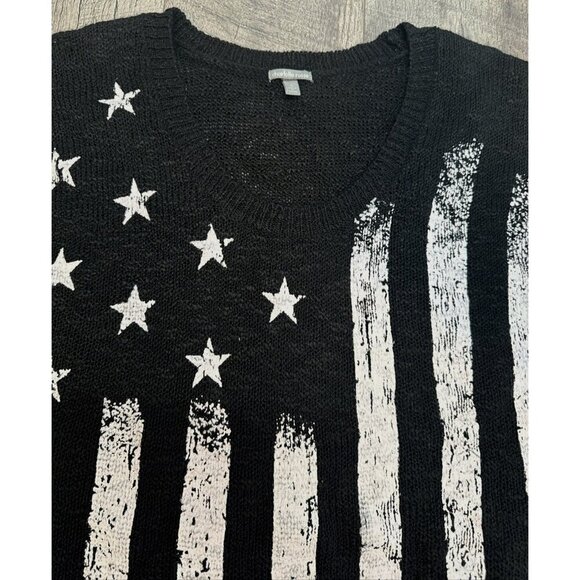 Charlotte Russe Sweater Womens Small Black Patriotic American Flag Long NEW read - Picture 5 of 11